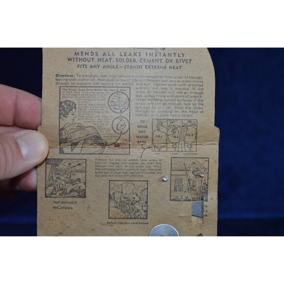 Vintage 1930's Mendets Mends All Leaks Instantly Advertising Merchandise Retro - Picture 3 of 5